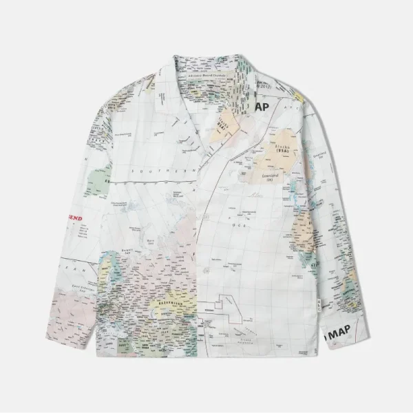 ABC Map Print Long Sleeve Pajama Shirt