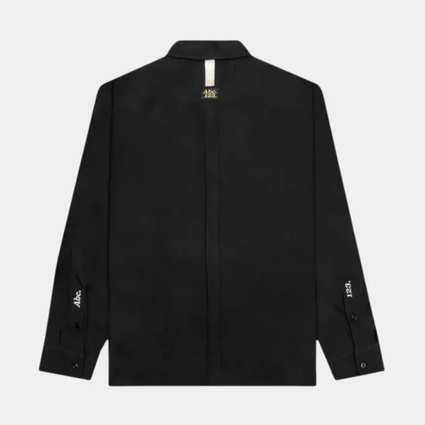 Black ABC 123 Hologram Oxford Shirt Back View