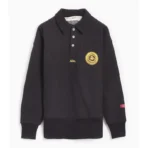 Black ABC Critical Thinking Collared Polo Sweater