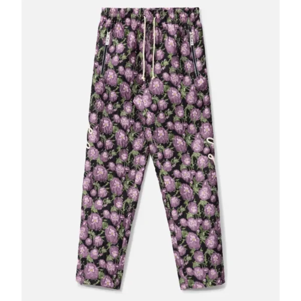 Black ABC Floral Jacquard Track Pants