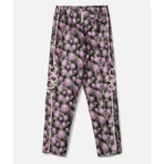 Black ABC Floral Jacquard Track Pants Back