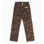 Black ABC Floral Jacquard Work Pants Back View