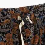 Black ABC Floral Jacquard Work Pants Close View