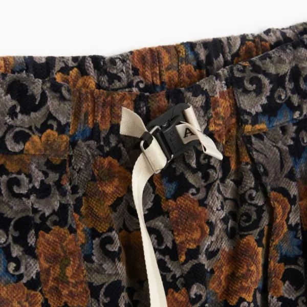 Black ABC Floral Jacquard Work Pants Close View