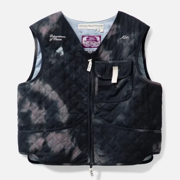 Black ABC Quilted Sticks and Stones Cargo Vest