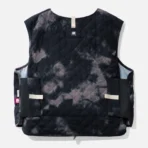 Black ABC Quilted Sticks and Stones Cargo Vest Back