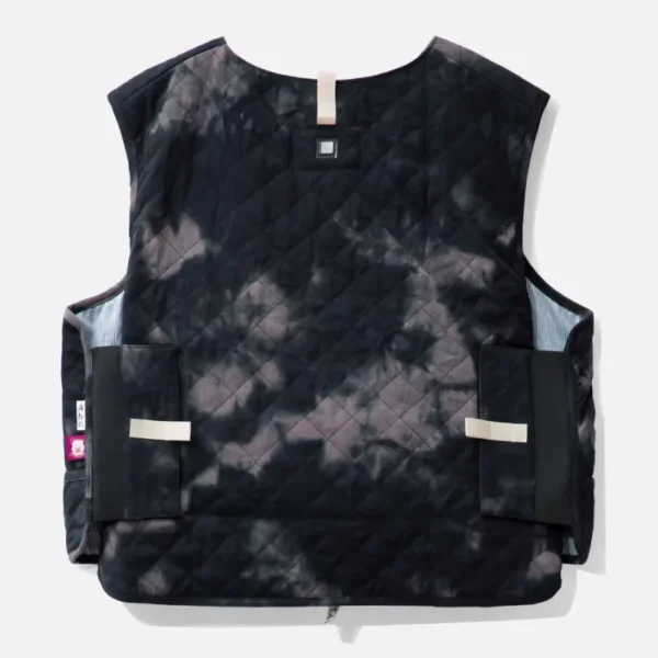 Black ABC Quilted Sticks and Stones Cargo Vest Back