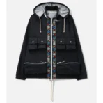 Black ABC Waterproof Nylon Taffeta Spring Jacket