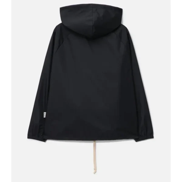 Black ABC Waterproof Nylon Taffeta Spring Jacket Back