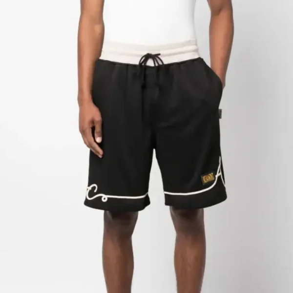 Black ABC logo-applique track shorts