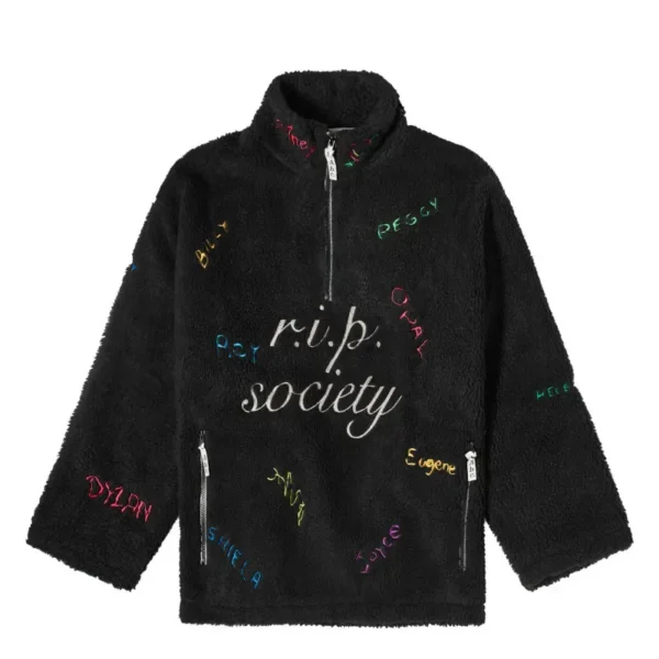 Black Abc. R.I.P. Society Quarter-Zip Jacket
