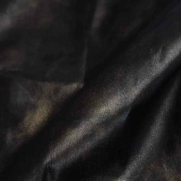 Black Advisory Board Crystals Aged Faux Leather Zip Jacket