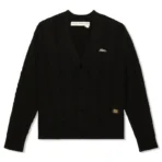 Black Advisory Board Crystals Cableknit Cardigan