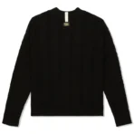 Black Advisory Board Crystals Cableknit Cardigan Back