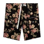 Black Advisory Board Crystals Floral Jacquard Waterproof Shorts