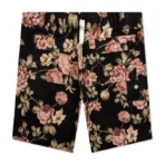 Black Advisory Board Crystals Floral Jacquard Waterproof Shorts Back View