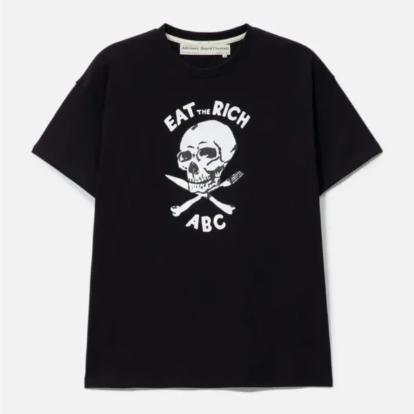 Black Advisory Board Crystals Skull Short Sleeve T-shirt Back