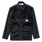 Black Advisory Board Crystals Velour Studio Work Shirt