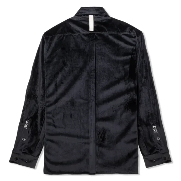 Black Advisory Board Crystals Velour Studio Work Shirt Back