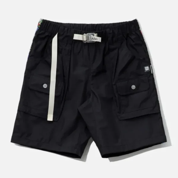 Black Advisory Board Crystals Waterproof Taffeta Shorts