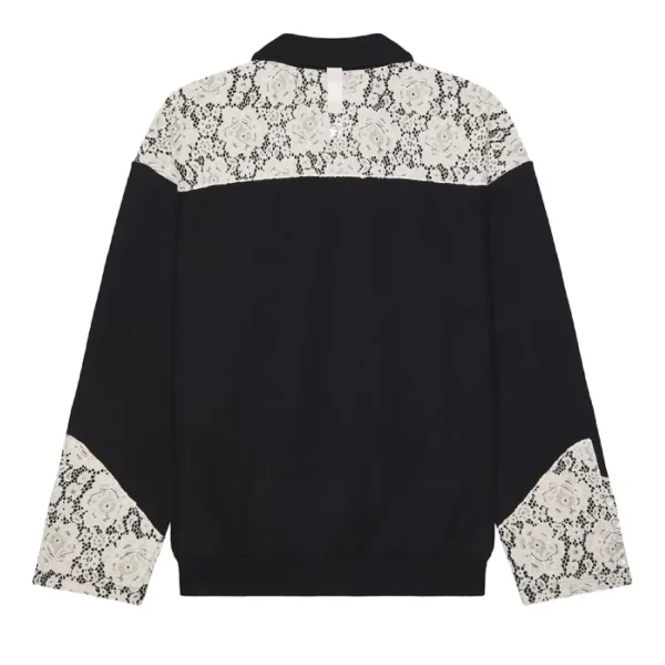 Black Advisory Board Crystals Western Shirt Style Crewneck Back