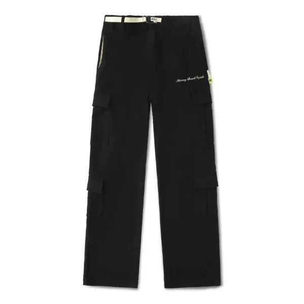 Black Advisory Board Crystals Wool Melton Cargo Pants