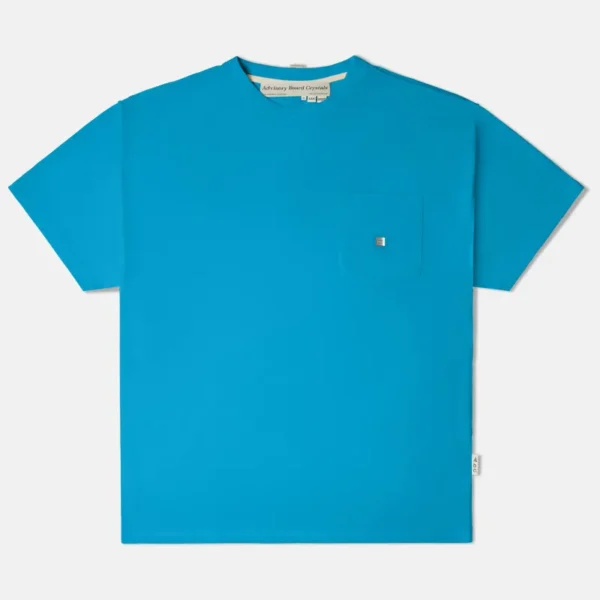 Blue ABC Hologram Inside Out Seam Short Sleeve Pocket Tee