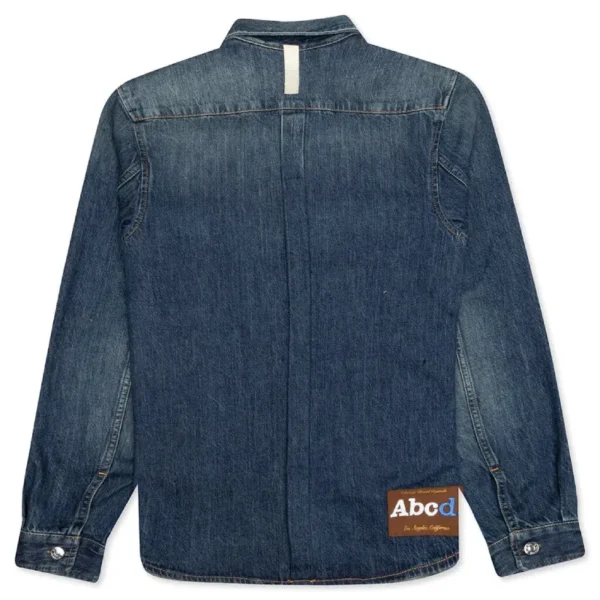 Blue Advisory Board Crystals Denim Work Shirt Back View