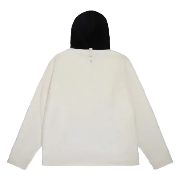 Ecru Advisory Board Crystals Bear Patch Boa Hoodie Back Side