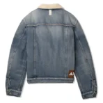 Fade Blue ABC. Shearling Lined Jean Jacket Back