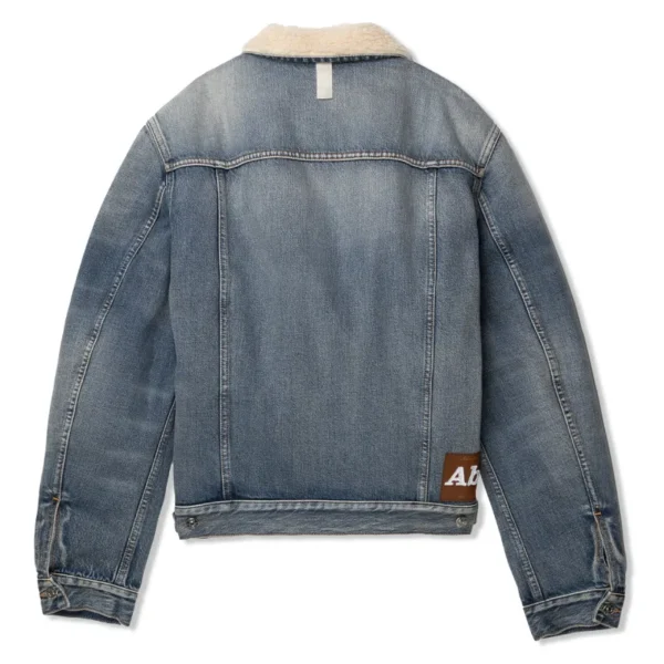 Fade Blue ABC. Shearling Lined Jean Jacket Back