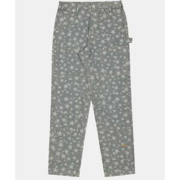 Grey ABCD Crystal Rivet DBI Knee Pant