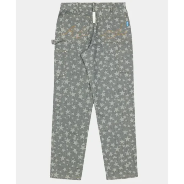 Grey ABCD Crystal Rivet DBI Knee Pant Back View