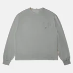 Heather Grey ABC Hologram Inside Out Seam Long Sleeve Pocket Tee
