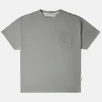Heather Grey ABC Hologram Inside Out Seam Short Sleeve Pocket Tee