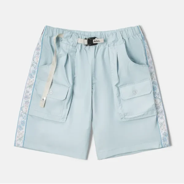Light Blue ABC Waterproof Nylon Taffeta Spring Shorts