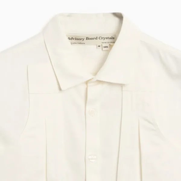 Men's White ABC Hologram Studio Work Shirt Close View