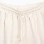 Men's White ABC Juxtaposition Mesh Shorts Close View