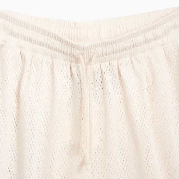 Men's White ABC Juxtaposition Mesh Shorts Close View