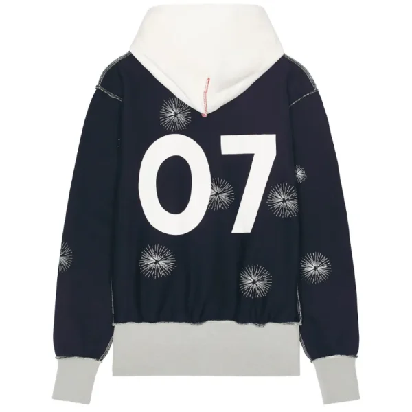 Navy Advisory Board Crystals Birthstone Hooded Sweatshirt Back