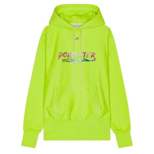 Neon Green Advisory Board Crystals Pornstar Hoodie