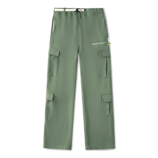 Olive Green Advisory Board Crystals Wool Melton Cargo Pants