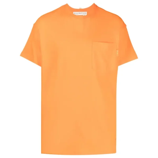 Orange ABC Chest Pocket Cotton T-Shirt