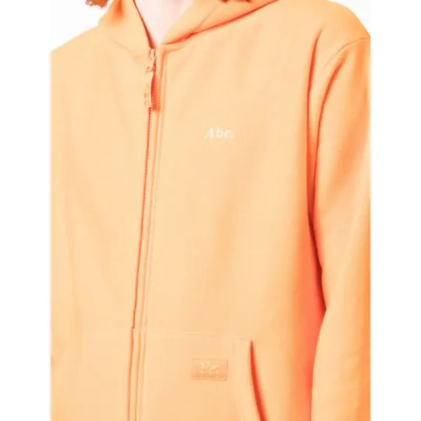 Orange Advisory Board Crystals Logo Print Zip-up Hoodie Close