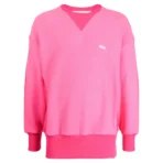 Pink ABC Logo Embroidered Cotton Sweatshirt