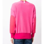 Pink ABC Logo Embroidered Cotton Sweatshirt Back