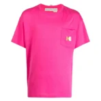 Pink ABC Logo Plaque Boat Neck T-Shirt