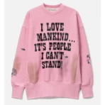 Pink Advisory Board Crystals I Love Mankind Sweatshirt