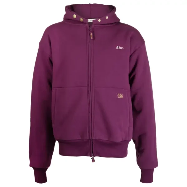 Purple ABC logo-patch cotton-blend hoodie