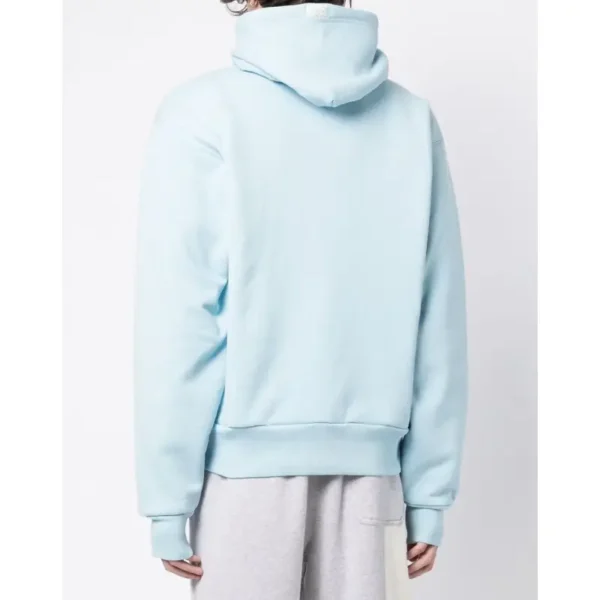 Sky Blue ABC Logo Patch Zip-Up Hoodie Back